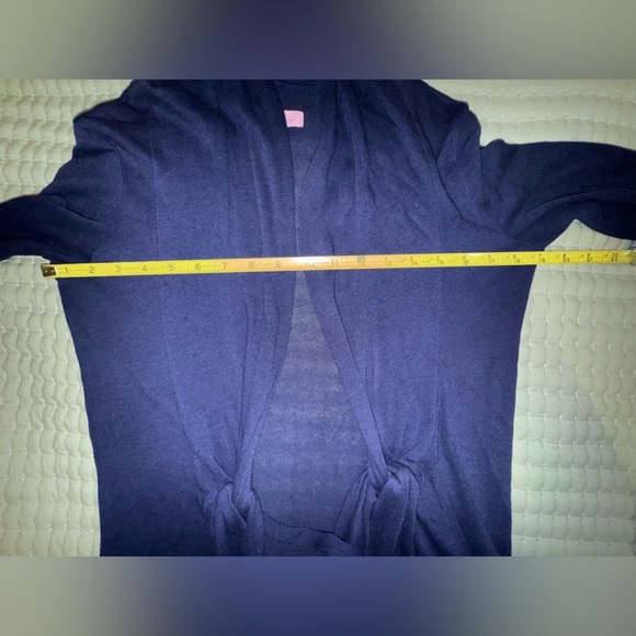 Lilly Pulitzer Navy Blue Front Tie Cardigan. Size XS EUC - Picture 2 of 11